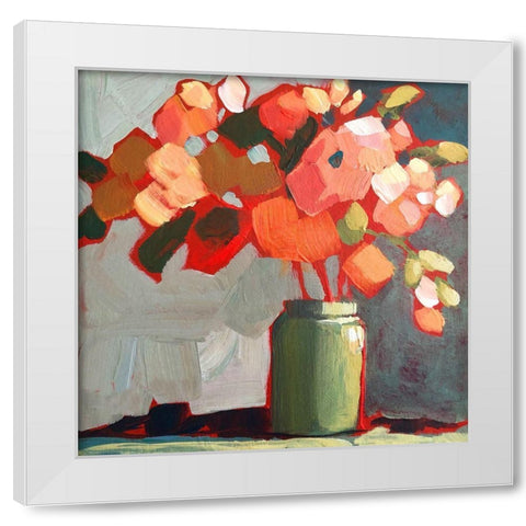 Happy Place White Modern Wood Framed Art Print by Riger, Sue