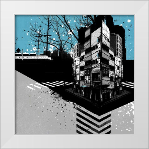 Triptych III White Modern Wood Framed Art Print by Brizzi, Elizabeth
