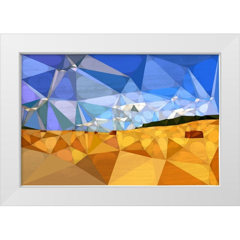 Broad View Blue II White Modern Wood Framed Art Print by Varrasso, Enrico