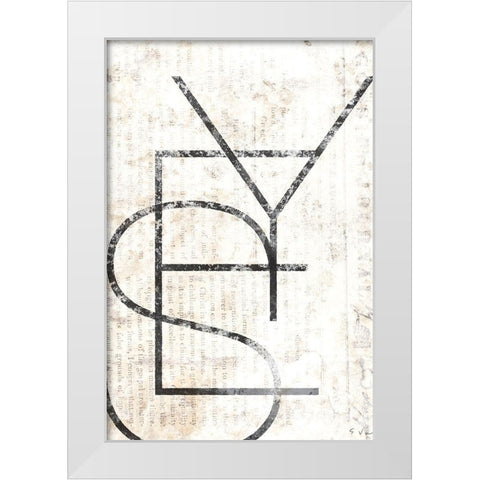 YES White Modern Wood Framed Art Print by Varrasso , Enrico