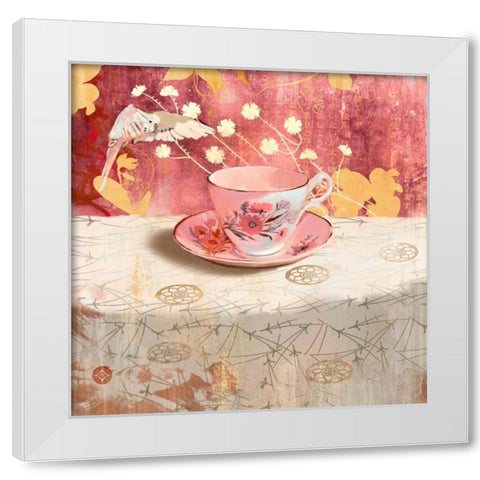 Society Serenity Tea Cup II White Modern Wood Framed Art Print by Evelia Designs
