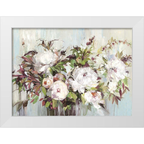 Soft Posy White Modern Wood Framed Art Print by K, Ella