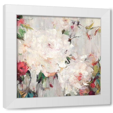 Big Bouquette III White Modern Wood Framed Art Print by Ella K