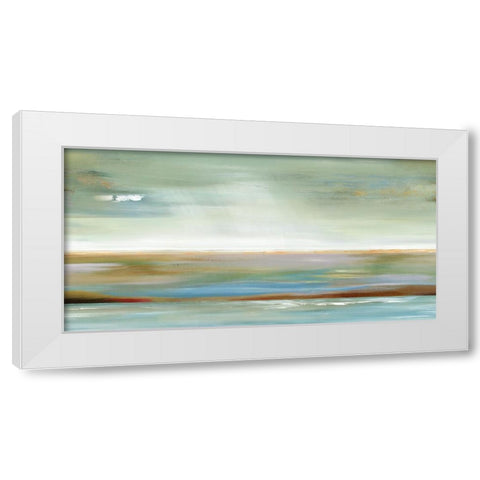 Abstracted Layers White Modern Wood Framed Art Print by Lera