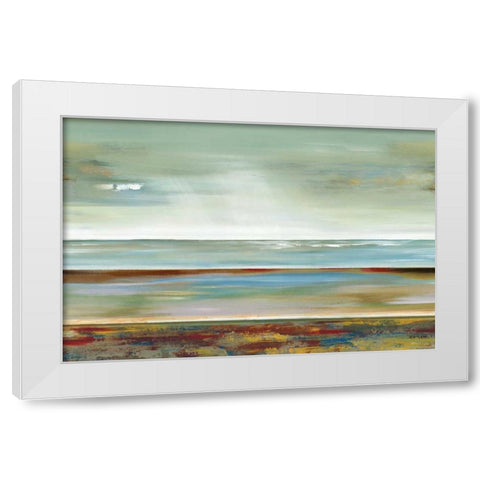 Abstracted Layers White Modern Wood Framed Art Print by Lera