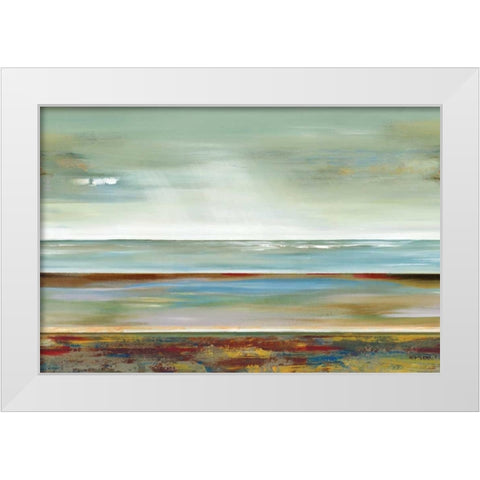 Abstracted Layers White Modern Wood Framed Art Print by Lera