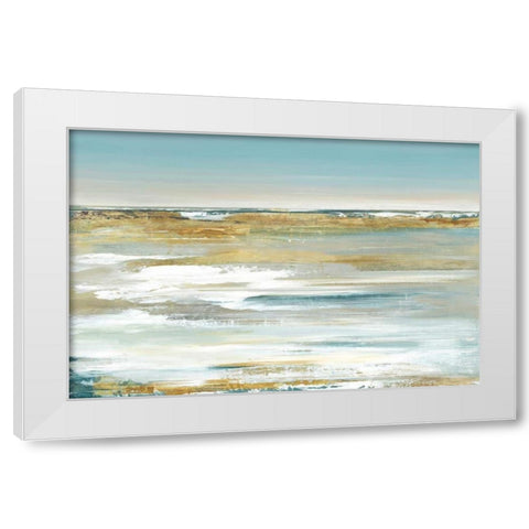 Blue Horizon I White Modern Wood Framed Art Print by Mravyan, Valeria