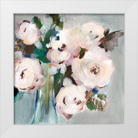 Pale Pink Bouquet I White Modern Wood Framed Art Print by LeraÂ 