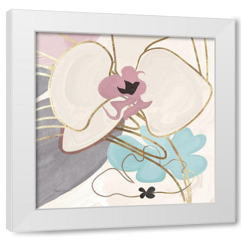 Tender Orchid I White Modern Wood Framed Art Print by Evelia