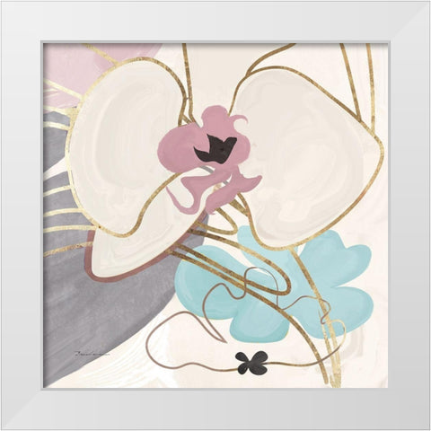 Tender Orchid I White Modern Wood Framed Art Print by Evelia