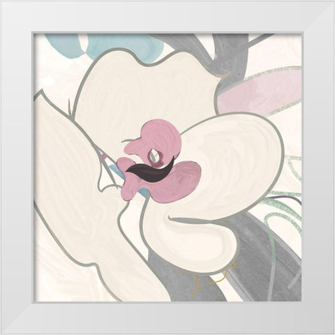 Tender Orchid II  White Modern Wood Framed Art Print by Evelia