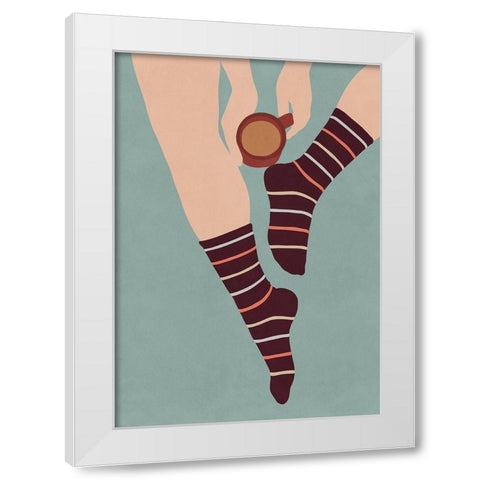 So Cozy White Modern Wood Framed Art Print by Leonard, Sarah