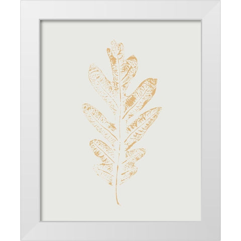 Colour Leaf Print IV White Modern Wood Framed Art Print by Leonard, Sarah