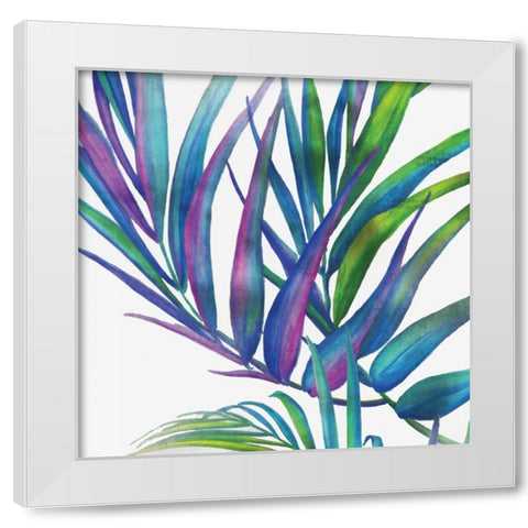 Colorful Leaves I White Modern Wood Framed Art Print by Watts, Eva