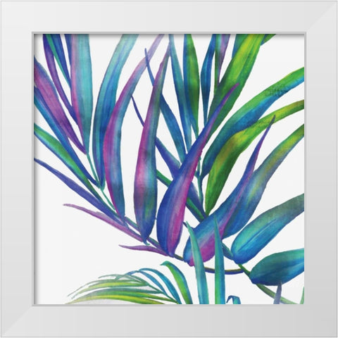 Colorful Leaves I White Modern Wood Framed Art Print by Watts, Eva