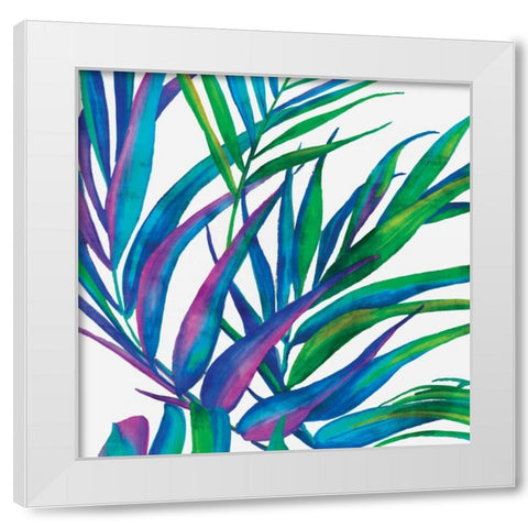 Colorful Leaves II White Modern Wood Framed Art Print by Watts, Eva