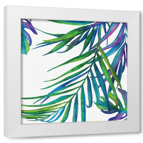 Colourful Leaves III White Modern Wood Framed Art Print by Watts, Eva