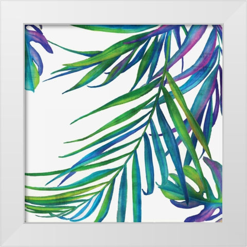 Colourful Leaves III White Modern Wood Framed Art Print by Watts, Eva