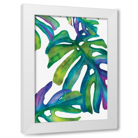 Colorful Leaves IV White Modern Wood Framed Art Print by Watts, Eva