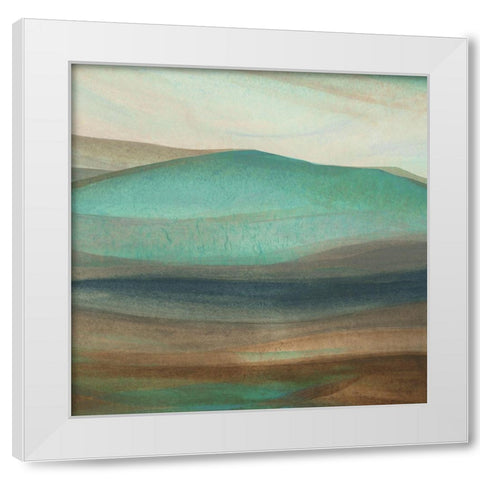 Mountainscape I White Modern Wood Framed Art Print by Watts, Eva