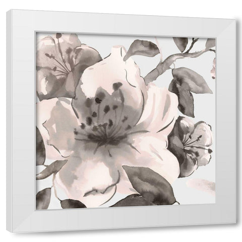 Free Blooms I White Modern Wood Framed Art Print by Watts, Eva