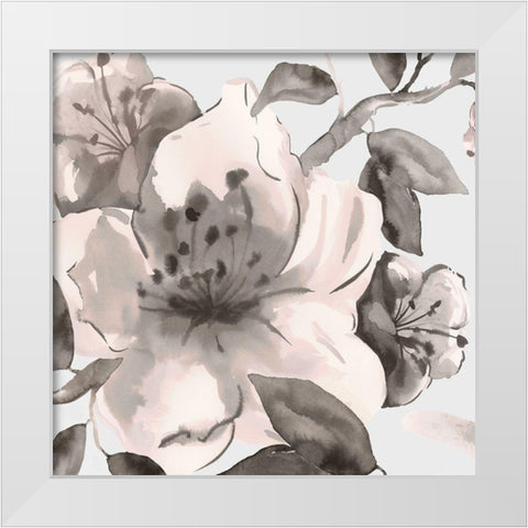 Free Blooms I White Modern Wood Framed Art Print by Watts, Eva