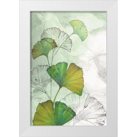 Ginkgo II White Modern Wood Framed Art Print by Watts, Eva