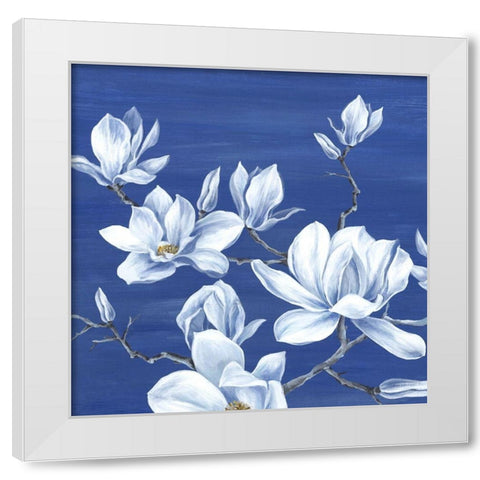 Blooming Magnolias I  White Modern Wood Framed Art Print by Watts, Eva