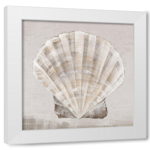 Neutral Shells II White Modern Wood Framed Art Print by Watts, Eva