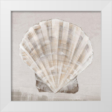 Neutral Shells II White Modern Wood Framed Art Print by Watts, Eva