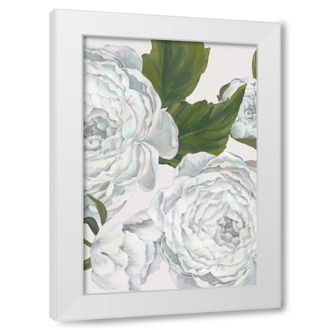 Grey Peony I  White Modern Wood Framed Art Print by Watts, Eva