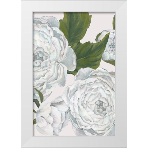 Grey Peony I  White Modern Wood Framed Art Print by Watts, Eva