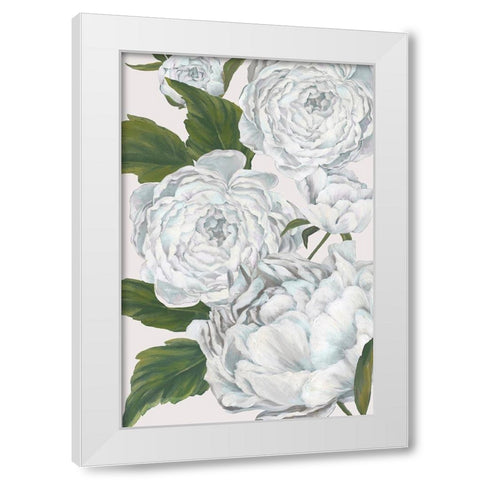 Grey Peony II White Modern Wood Framed Art Print by Watts, Eva