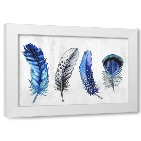 Feather Line up White Modern Wood Framed Art Print by Watts, Eva