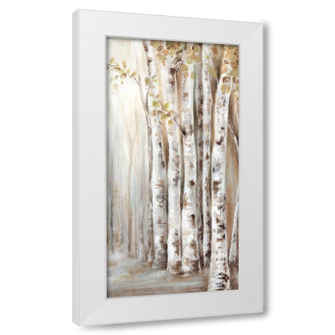 Sunset Birch Forest II  White Modern Wood Framed Art Print by Watts, Eva