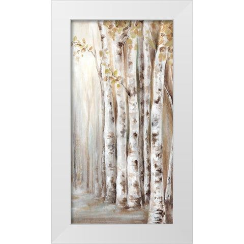 Sunset Birch Forest II  White Modern Wood Framed Art Print by Watts, Eva