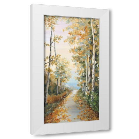Path in the Forest  White Modern Wood Framed Art Print by Watts, Eva