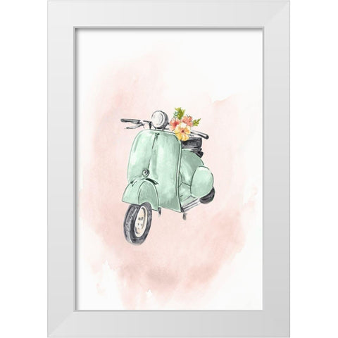 Green Bike White Modern Wood Framed Art Print by Watts, Eva