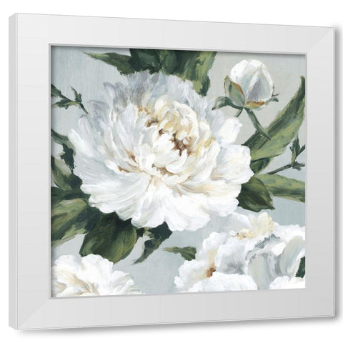 Large Peonies II White Modern Wood Framed Art Print by Watts, Eva