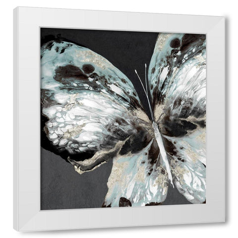 Glowing ButterflyÂ  White Modern Wood Framed Art Print by Watts, Eva