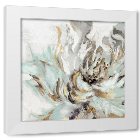 Touch of Teal II White Modern Wood Framed Art Print by Watts, Eva