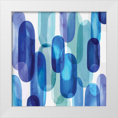 Groovy Blue I  White Modern Wood Framed Art Print by Watts, Eva