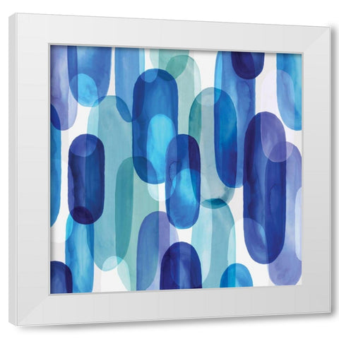 Groovy Blue II White Modern Wood Framed Art Print by Watts, Eva