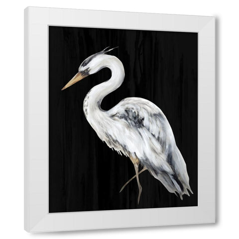 River Heron II White Modern Wood Framed Art Print by Watts, Eva