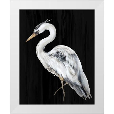 River Heron II White Modern Wood Framed Art Print by Watts, Eva