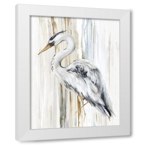 River Heron II White Modern Wood Framed Art Print by Watts, Eva