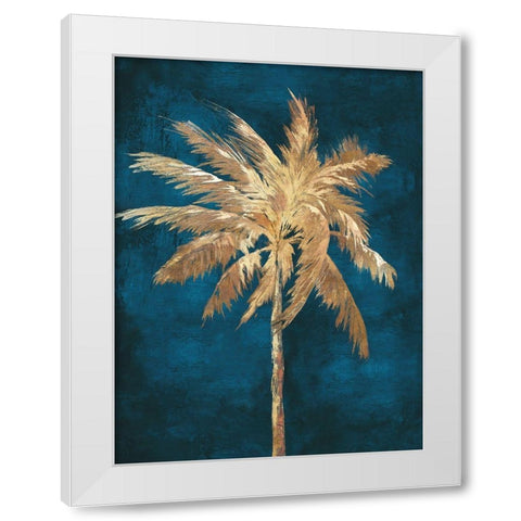 Golden Night Palm  White Modern Wood Framed Art Print by Watts, Eva