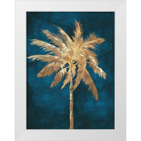 Golden Night Palm  White Modern Wood Framed Art Print by Watts, Eva