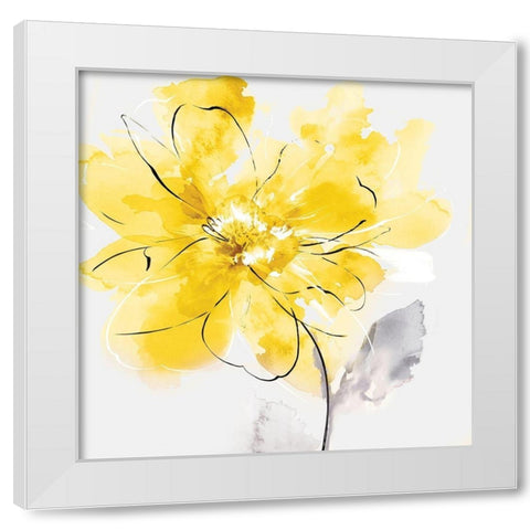 Tender Love II Yellow Version White Modern Wood Framed Art Print by Watts, Eva