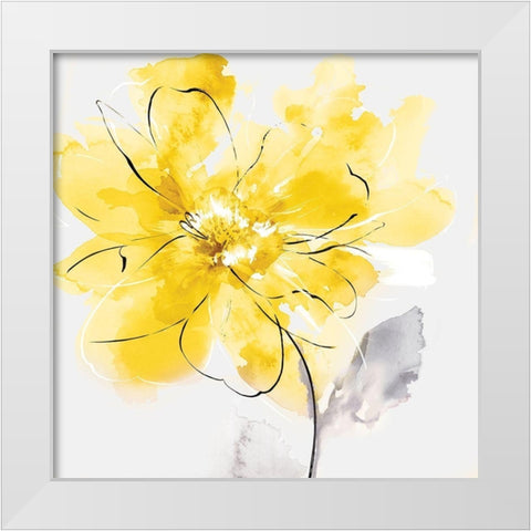 Tender Love II Yellow Version White Modern Wood Framed Art Print by Watts, Eva